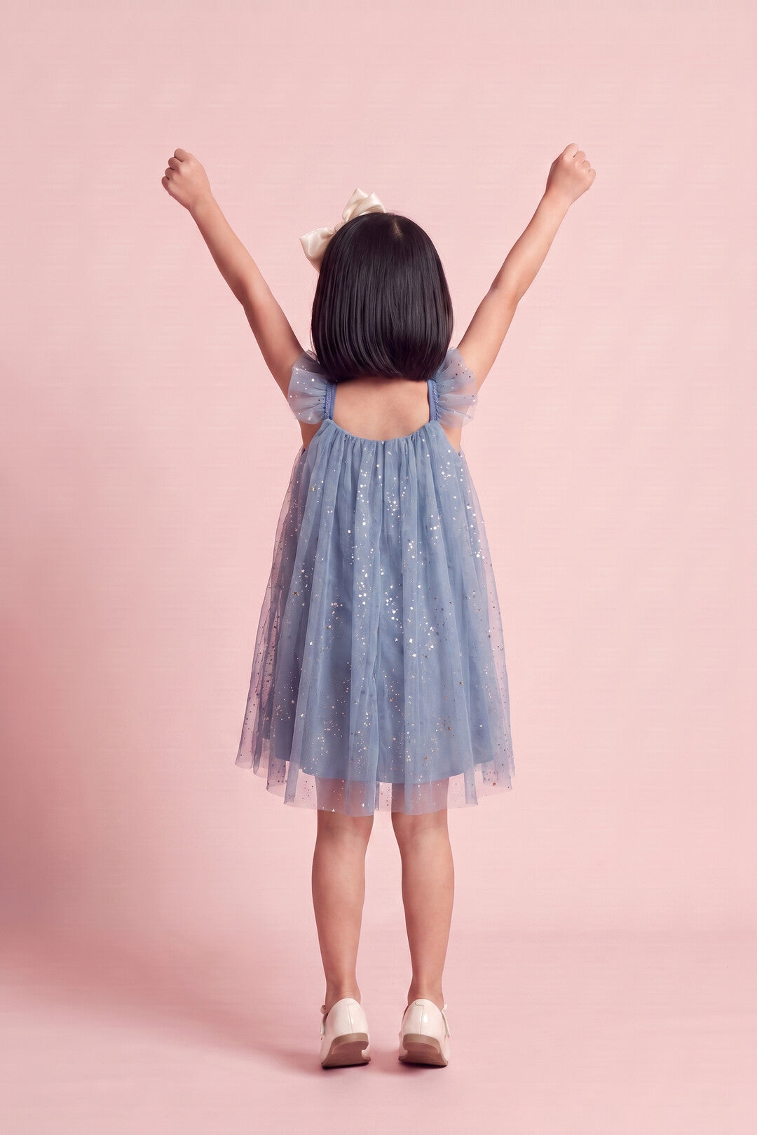 Bluebell Star Dress in blue, back