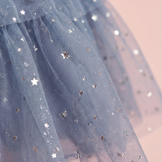 Bluebell Star Dress blue star tulle texture