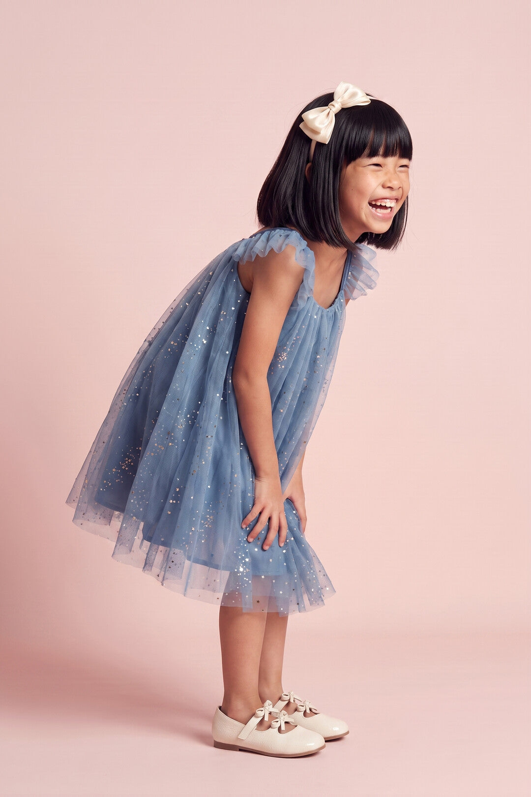 Bluebell Star Dress in blue, side