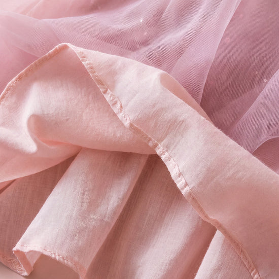 Bluebell pink dress lining and tulle hem detail