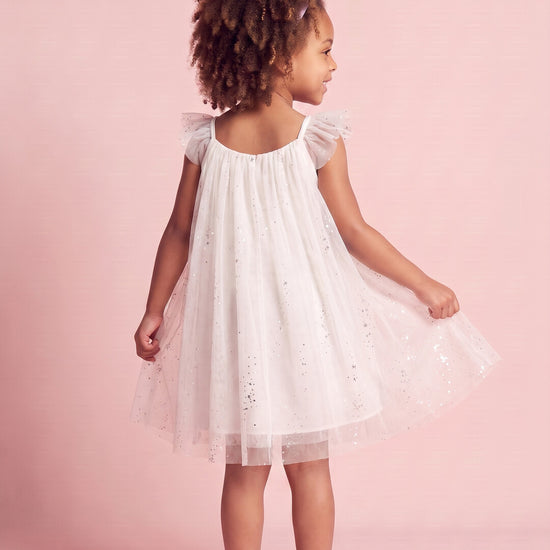 Bluebell Star Dress in white, back