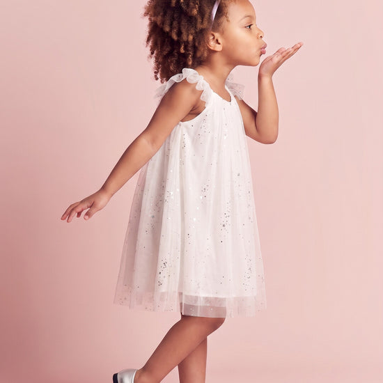 Bluebell Star Dress in white, side