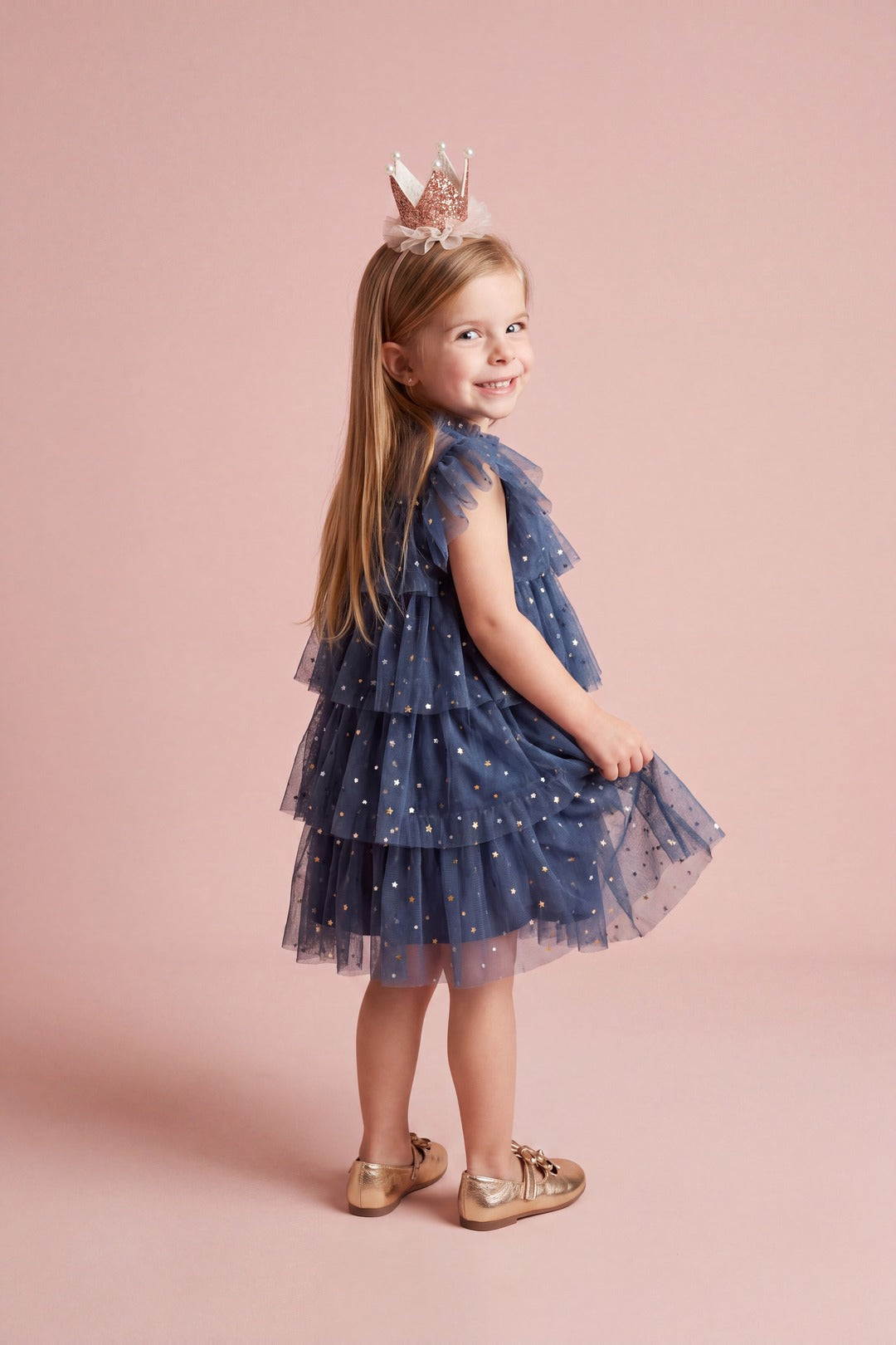 Celeste Dress in denim blue, back