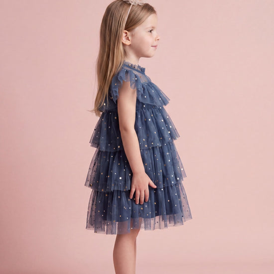 Celeste Dress in denim blue, side