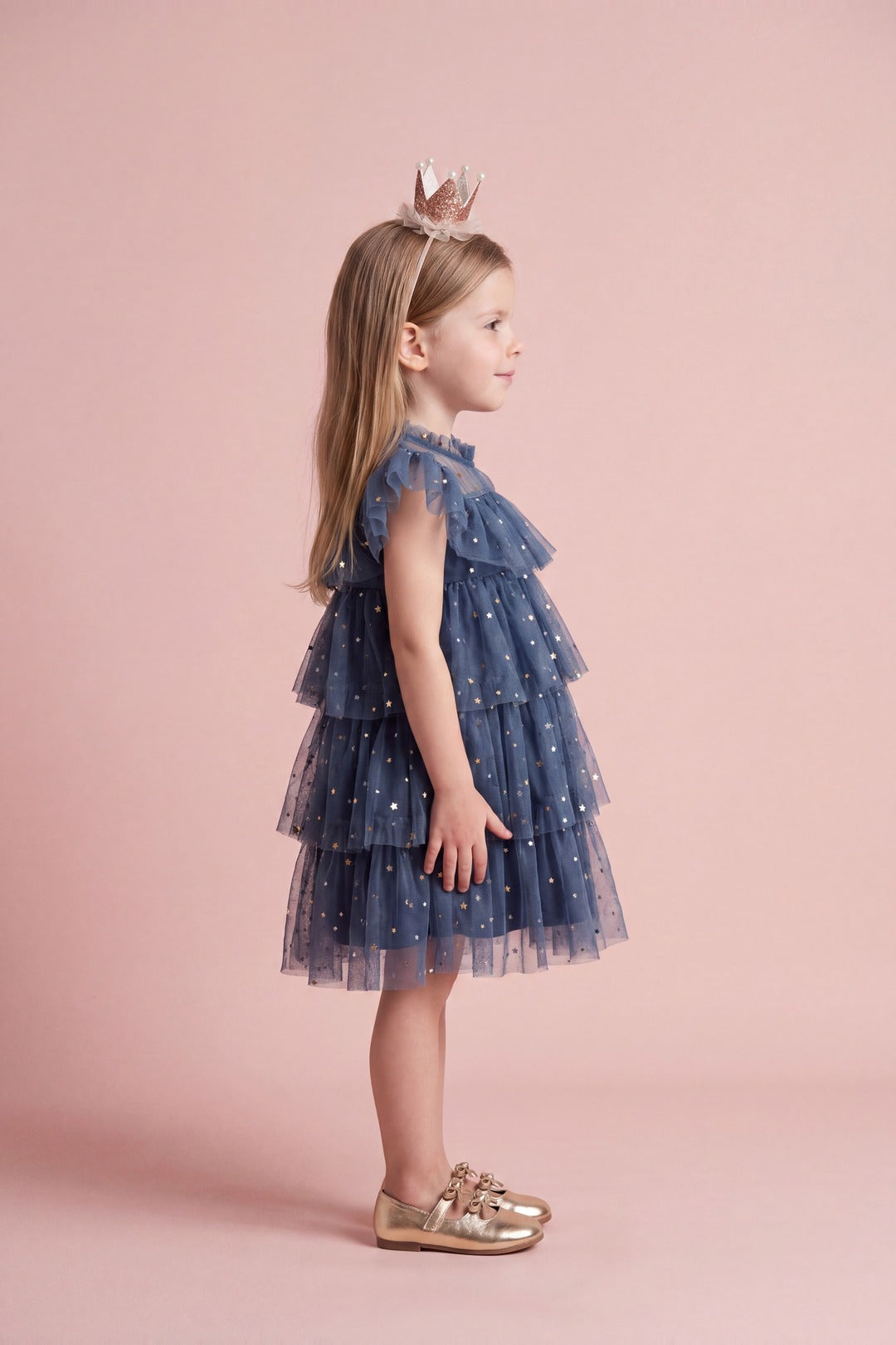 Celeste Dress in denim blue, side