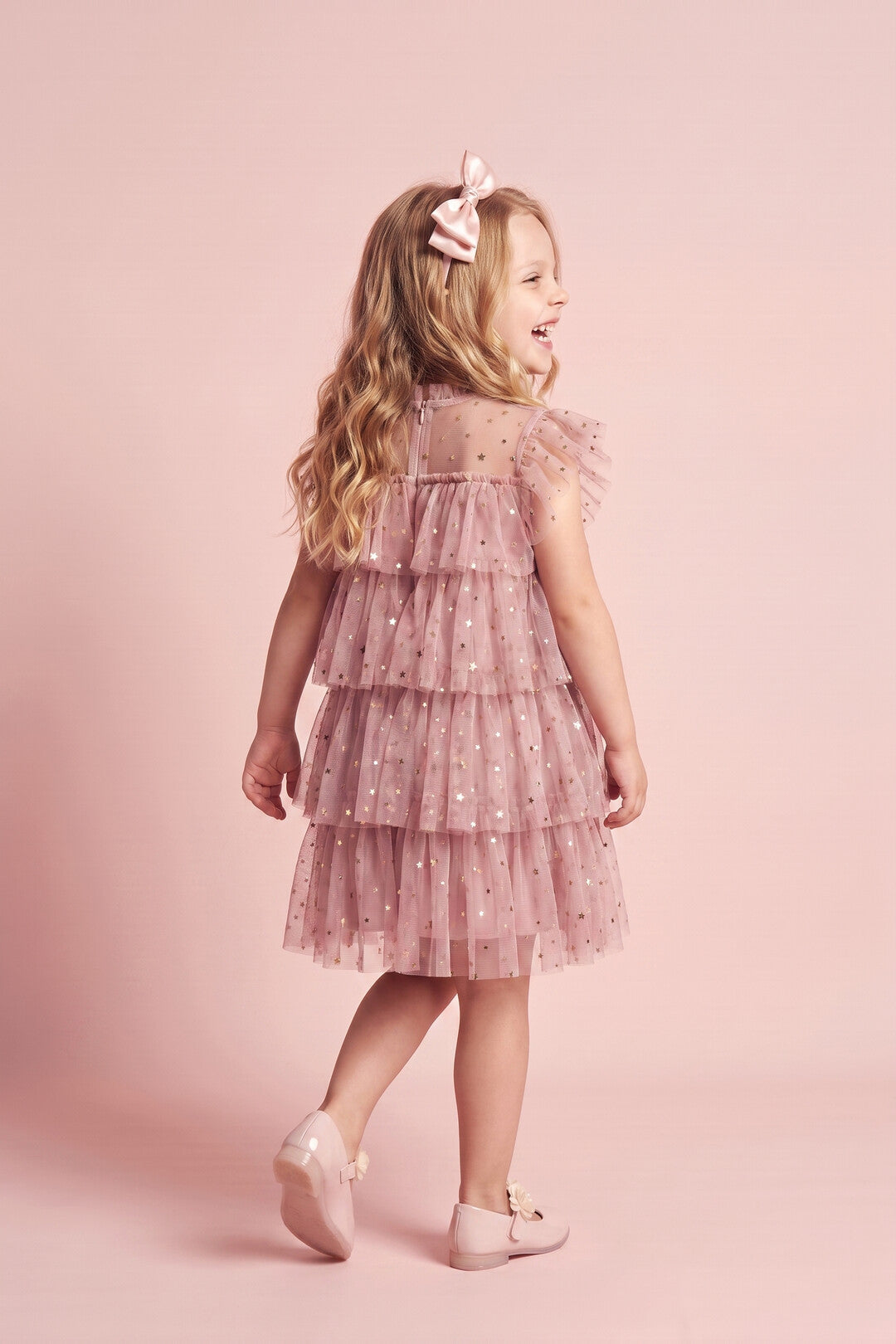 Celeste Dress in dusty pink, back