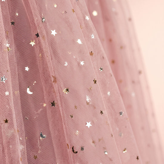 Celeste Dress dusty pink star moon tulle texture