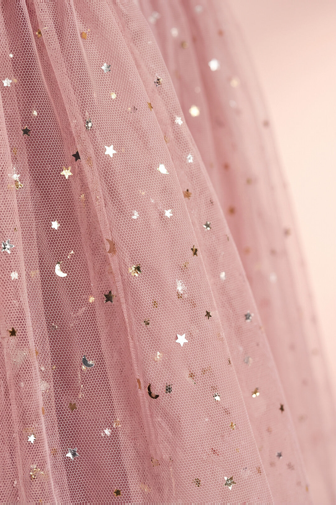 Celeste Dress dusty pink star moon tulle texture