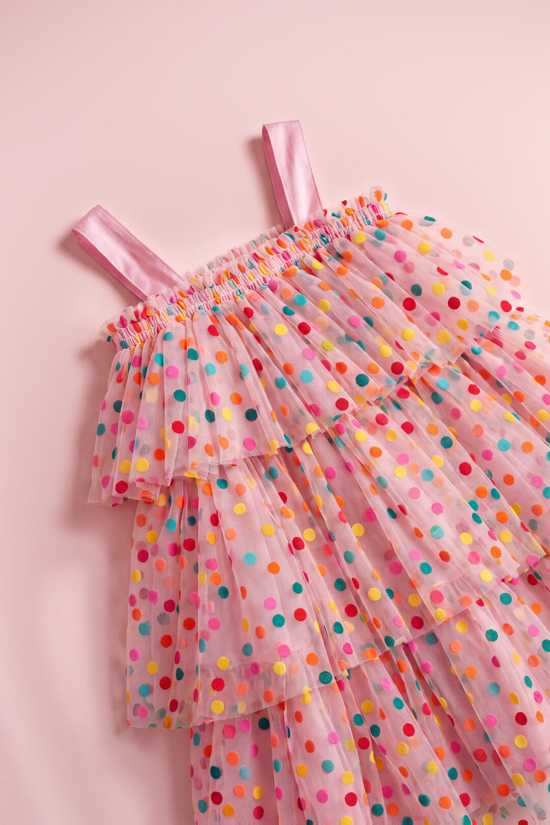 Confetti Dot Dress shirred top and confetti dot detail