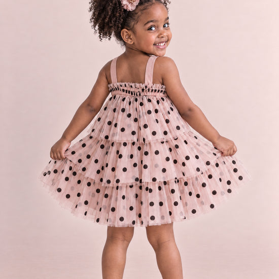 Confetti Dot Blush Polka Dot Dress, back