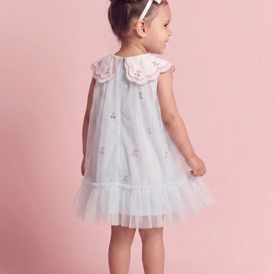 Forget Me Not Dress in powder blue, back with bow