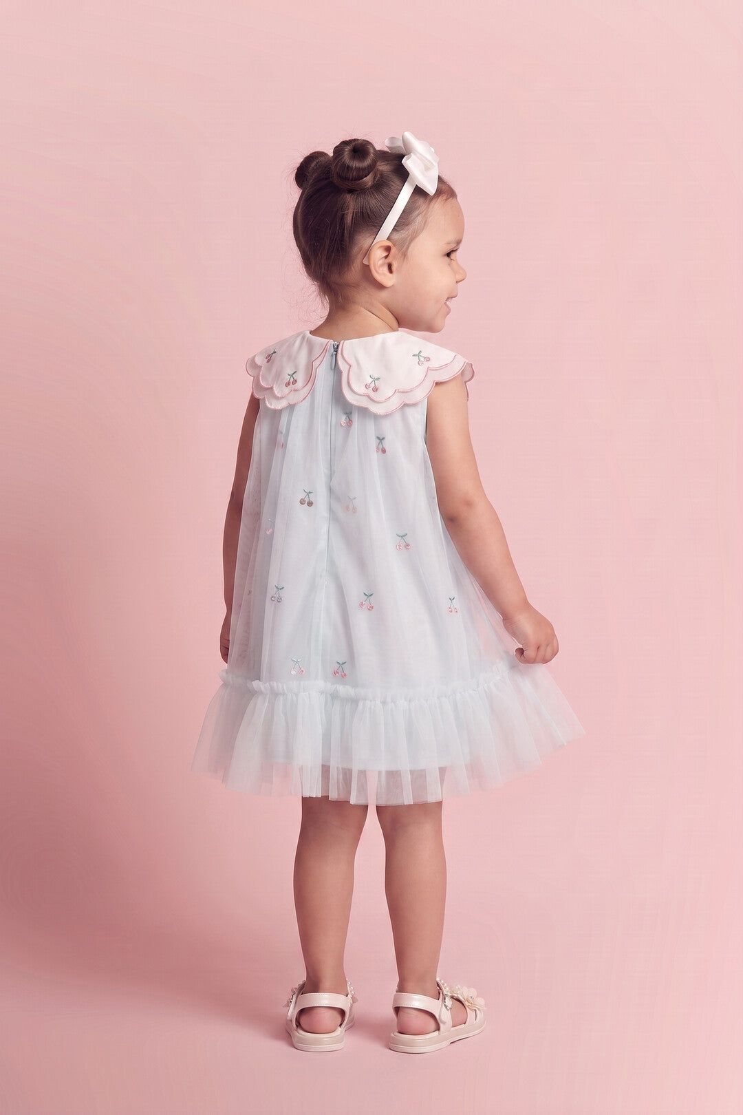 Forget Me Not Dress in powder blue, back with bow