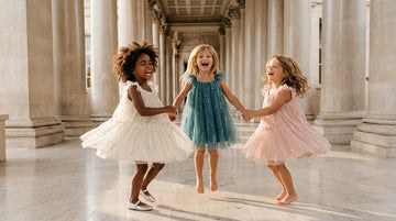 Three girls twirling in tulle dresses, Everyday Twirls