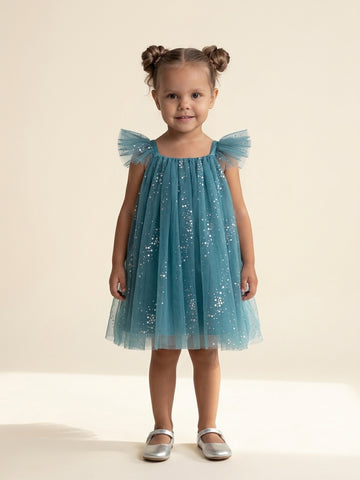 Girl in fairy tutu party dress