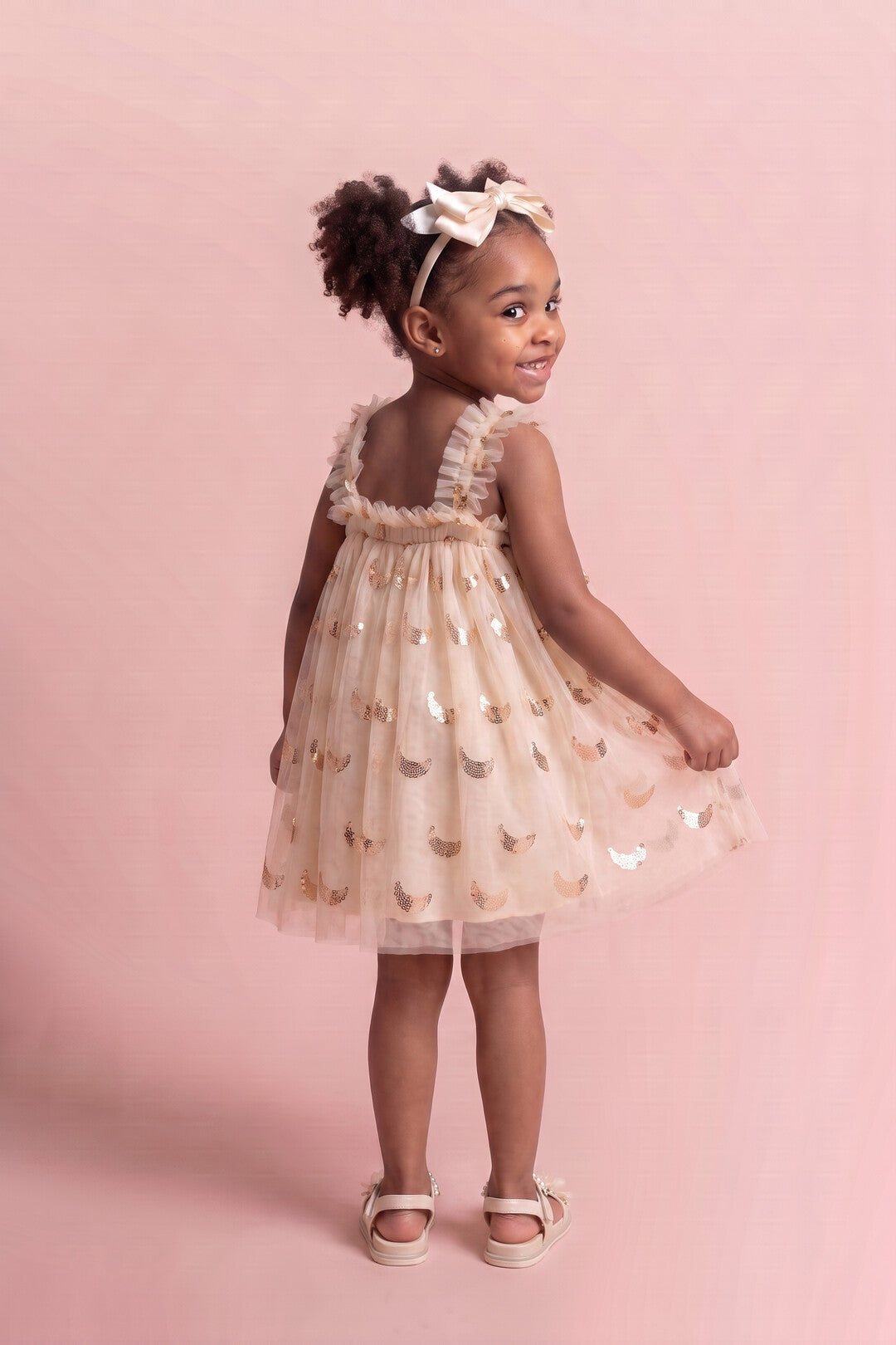 Midnight Star Dress in cream, back