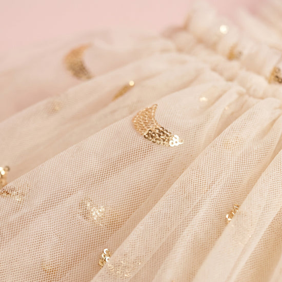 Midnight Star Dress cream star and moon texture