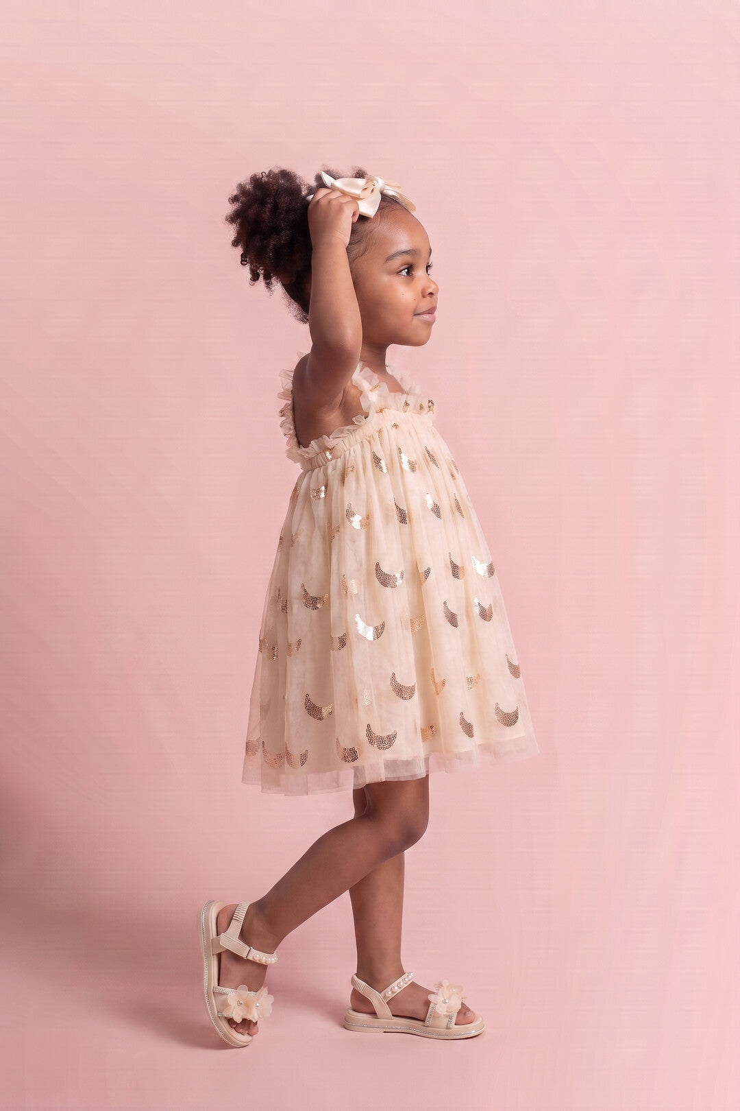 Midnight Star Dress in cream, side