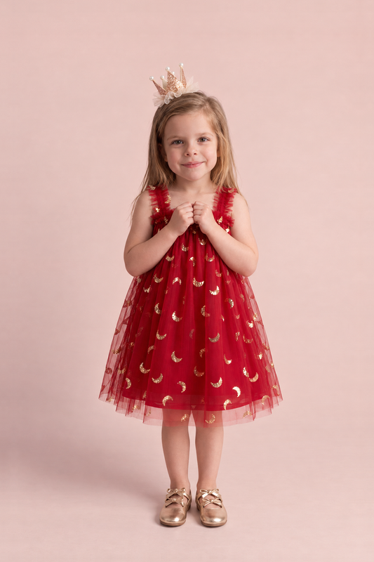 Midnight Red Formal Dress, front view