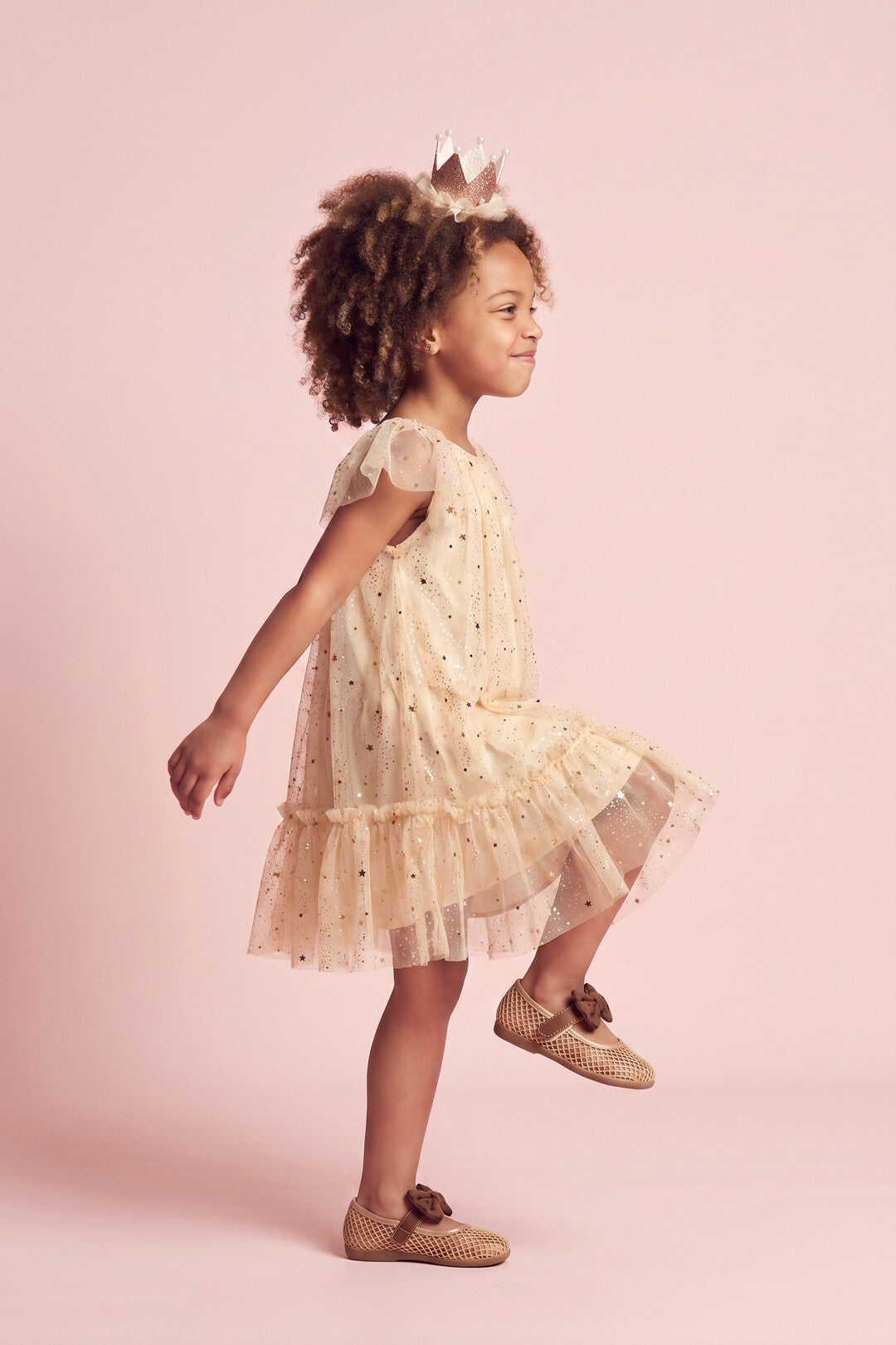 Starlight Dress in cream, side profile